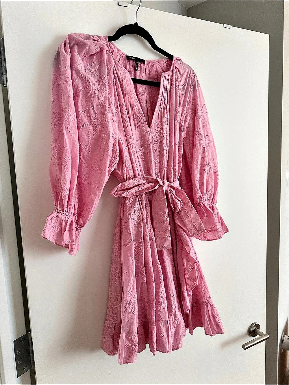 maje Pink Cotton Mini Dress Size 40 Like New